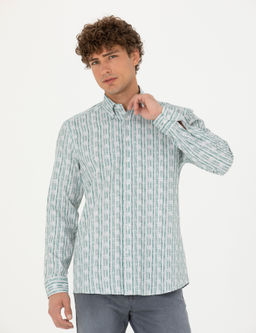 Рубашка Pierre Cardin Regular Fit мятная с длинным рукавом