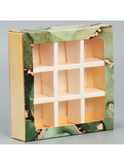 Цена за 5 шт. Коробка под 9 конфет с ячейками Любимому учителю 14.5 х 14.5 х 3.5 см - Дарите счастье фото 2