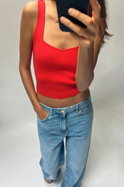 PLAIN KNIT CROP TOP - Zara фото 7