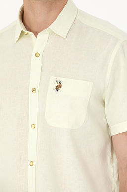U. S. Polo Assn / Мужская светло-желтая рубашка с коротким рукавом - U.s. polo assn фото 21