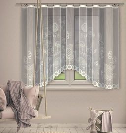 Готовые шторы арт. 245370/160, Соловьиные трели, размеры : 300 см ширина х 160 см высота, цвет - крем, на универсальной шторной ленте