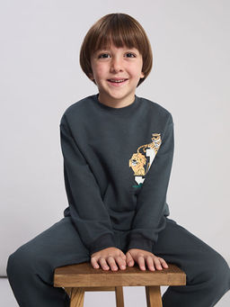 Bisiklet Yaka Erkek ?ocuk Sweatshirt ve E?ofman Alt