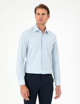 A__k Mavi Slim Fit Uzun Kollu G_mlek