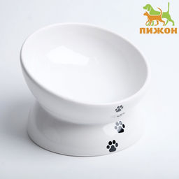 Миска керамическая Феншуй 150 мл 139 см, белая с лапками - Пижон фото 2
