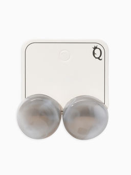 Цена за 3 шт. Серьги пластик «Леденец», d=2 см, с разводами белыми, серые