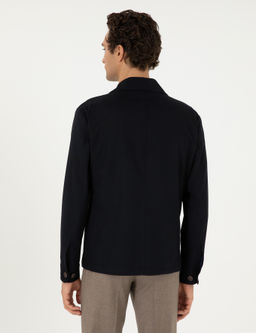 Темно-синяя куртка классического кроя - Cacharel фото 5