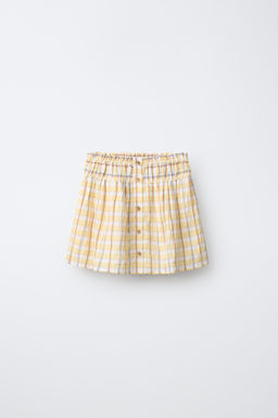 FALDA ESTAMPADO CUADROS / Amarillo