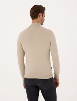 Kum Melanj Slim Fit Bal_k__ Yaka Basic Triko Kazak - Pierre cardin фото 5