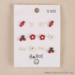 Серьги набор 6 пар / ZJ5634 /уп 12/