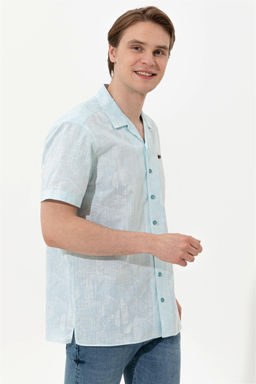 Мужская бирюзовая рубашка с коротким рукавом - U.s. polo assn фото 9