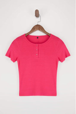 Wardrobe Essentials-Ekru Fitted/Vucuda Oturan K?sa Kollu Dugmeli Yumusak Orme Bluz TWOSS26BZ00333 - Trendyolmilla фото 7