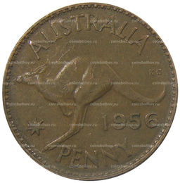 Монета 1 пенни 1956 года Австралия