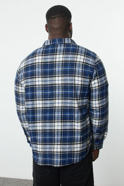 TRENDYOL MAN Mavi Regular Fit K?sl?k Kareli Ekose Oduncu Buyuk Beden Gomlek TMNAW25AX00003 - Trendyolmilla фото 5