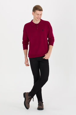 U. S. Polo Assn Мужской бордово-красный трикотаж с воротником поло - U.s. polo assn фото 4