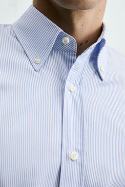 CAMISA REGULAR FIT ALGOD?N / Rayas - Zara фото 6