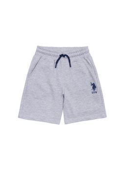 Серые меланжевые вязаные шорты для мальчика - U.s. polo assn фото 6