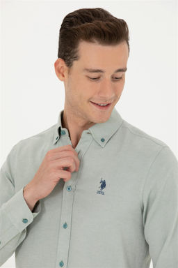 Мужская мятная базовая рубашка с длинным рукавом Неожиданная скидка в корзине - U.s. polo assn фото 2