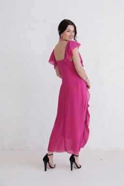 Платье с воланами малиновое - Martichelli фото 12