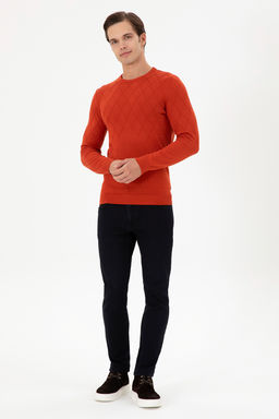 Erkek Slim Fit Bisiklet Yaka Kiremit Kazak - U.s. polo assn фото 11