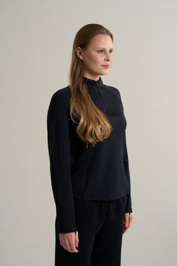 Лонгслив half-zip утепленный Черный ANTA RUNNING LS Tee  фото 4