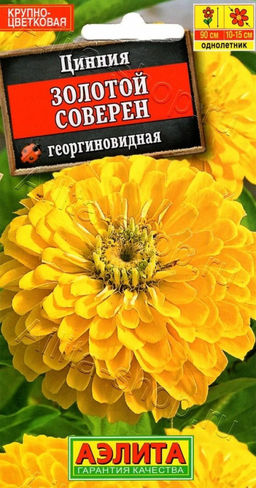 Цинния Золотой Соверен георгиновидная 0,3г (Аэлита)