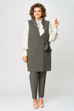 Костюм Svetlana Style 1719 мох_молочный принт