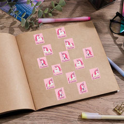 Цена за 10 шт. Бумажные наклейки оценки Единорожки, 10.5 18 см - Арт узор фото 3