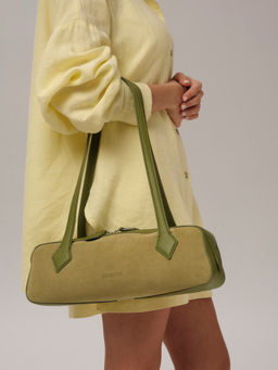 Женская сумка багет Deboro 31129 зеленый бамбук