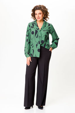 Блуза Swallow 803.2 черный+серебряный узор фото 766