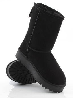 04-PAYH17-1Z BLACK Угги женские (натуральная замша, 100% шерсть)