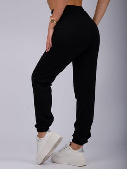 Джоггеры "Селена 2" чёрные, футер 2-х нитка начес