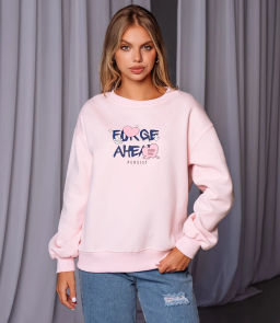 Свитшот #КТ8505, светло-розовый