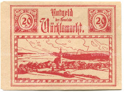 Банкнота 20 геллеров 1920 года Австрия  Фёлькермаркт(нотгельд)