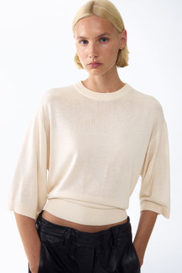 Top de manga corta en punto fino - H&m фото 6