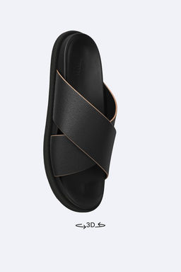 CRISS-CROSS LEATHER SANDALS - Zara фото 5