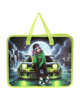 Папка с ручками «Ночь», А4, пластиковая, 70 мм, 322×256 мм