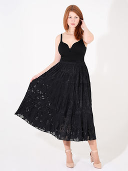 Юбка из кружева черная женская