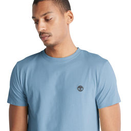Футболка Timberland T-Shirt Dunstan River Jersey Crew Neck Slim синяя  фото 6