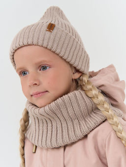 Снуд из смесовой шерсти Ваниль вертикальная вязка - Bungly фото 3