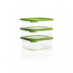 Контейнеры 3шт (0,7л) д/СВЧ прямоугольные Каскад (травяной)