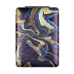 Зеркало карманное 6х8,5 см / GT354 /уп 50/300/ кожзам, стразы микс - Галеонтрейд фото 2