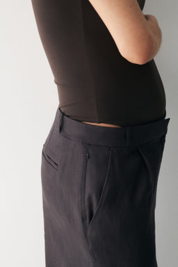 Pantal?n sastre amplio en mezcla de lino Easy Care - H&m фото 6