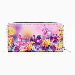 Кошелёк женский на молнии «Бабочки», кожзам