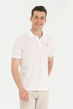 Мужская оранжевая футболка с воротником-поло - U.s. polo assn фото 10