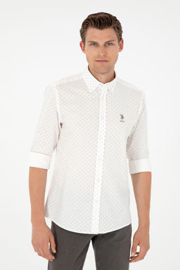 Мужская рубашка светло-хаки с длинным рукавом - U.s. polo assn фото 3