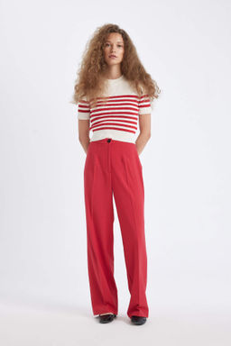 Standart Boy Pantolon Wide Leg Genis Bol Paca Basic Duz Yuksek Bel - Defacto фото 2