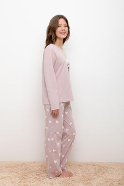 КБ 2830/розово-сиреневый,сердечки пижама для дев