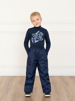 Брюки демисезонные синие (134-140, 68)