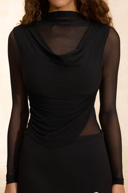 Siyah Tul Degaje Yaka Alttan C?tc?tl? Party Body TPRSS26BD00002 - Trendyolmilla фото 5