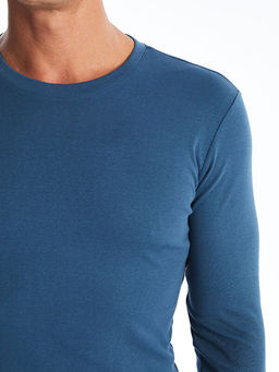 Bisiklet Yaka Uzun Kollu Penye Erkek Ti??rt